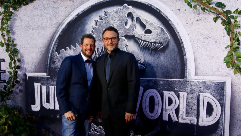 Michael Giacchino (left), pictured with director Colin Trevorrow, composed the music for this summer's Jurassic World, the latest score in a prolific, blockbuster career. Michael Giacchino (left), pictured with director Colin Trevorrow, composed the music for this summer's Jurassic World, the latest score in a prolific, blockbuster career.