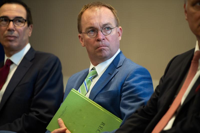 White House Chief of Staff Mick Mulvaney, pictured in September 2019. White House Chief of Staff Mick Mulvaney, pictured in September 2019.
