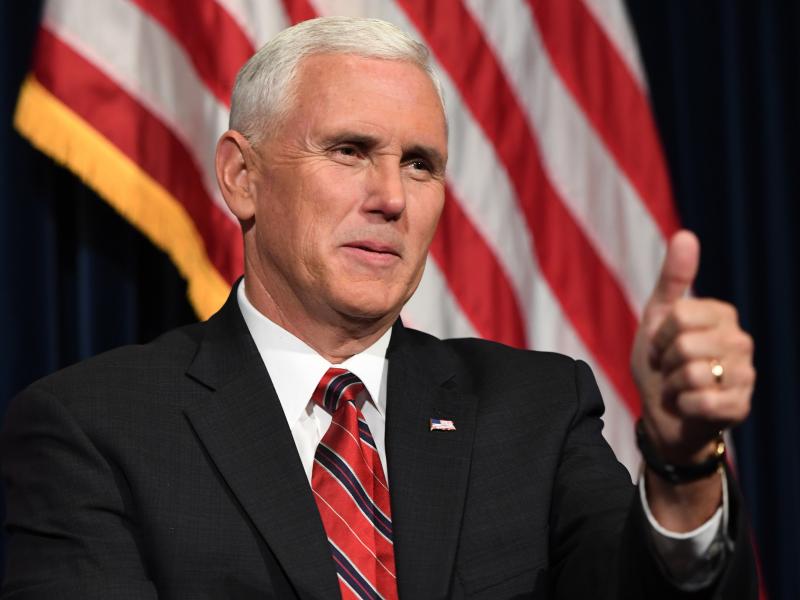 Mike Pence speaks to Republicans at the Ronald Reagan Presidential Library in Simi Valley, Calif., on Sept. 8. Mike Pence speaks to Republicans at the Ronald Reagan Presidential Library in Simi Valley, Calif., on Sept. 8.