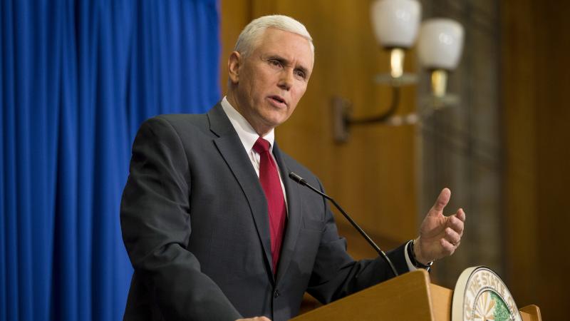 Then-Gov. Mike Pence of Indiana speaks at a press conference in 2015. Under Indiana law, public officials are allowed to use personal email accounts; the practice can help them avoid using official accounts to conduct political business. Then-Gov. Mike Pence of Indiana speaks at a press conference in 2015. Under Indiana law, public officials are allowed to use personal email accounts; the practice can help them avoid using official accounts to conduct political business.