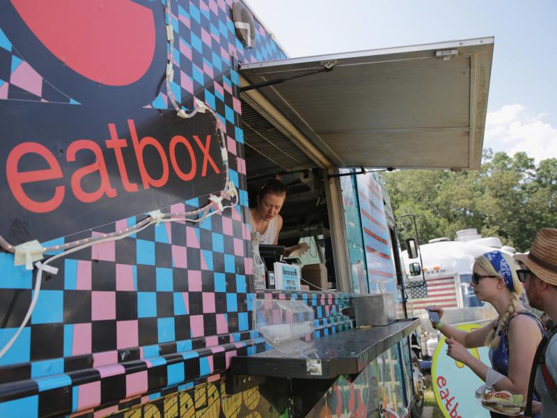 Festival goers order from a food truck during the Bonnaroo Arts And Music Festival on June 11, in Manchester, Tenn. Food trucks embody the startup culture but a new study suggests millennials are wary of starting businesses because of economic hardships. Festival goers order from a food truck during the Bonnaroo Arts And Music Festival on June 11, in Manchester, Tenn. Food trucks embody the startup culture but a new study suggests millennials are wary of starting businesses because of economic hardships.
