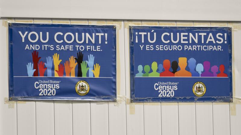 Signs promoting the 2020 census hang on a fence in Reading, Pa., in September. The Census Bureau has found irregularities in this year's census responses that could affect the counting of millions of people. Signs promoting the 2020 census hang on a fence in Reading, Pa., in September. The Census Bureau has found irregularities in this year's census responses that could affect the counting of millions of people.
