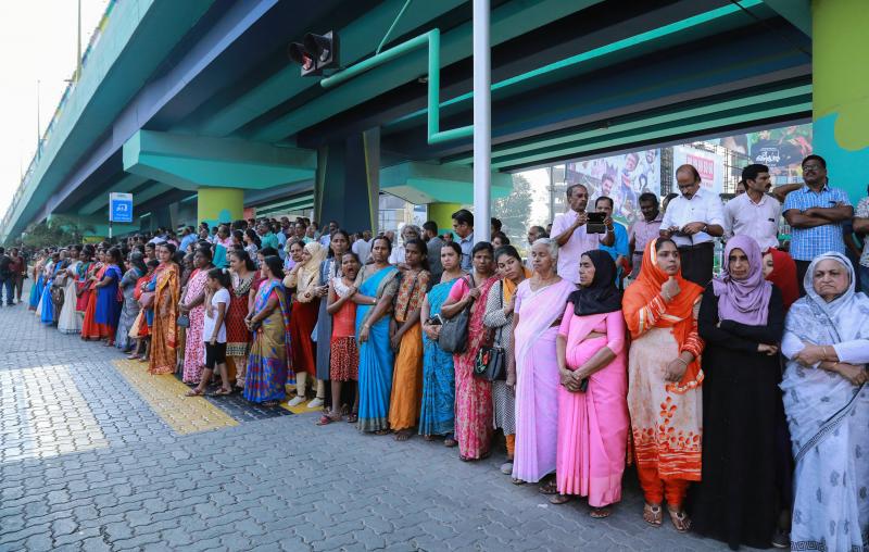 Millions of women joined hands along a highway in Kerala to form a "women's wall" on New Year's Day. For participants, the goal is gender equality. Millions of women joined hands along a highway in Kerala to form a "women's wall" on New Year's Day. For participants, the goal is gender equality.