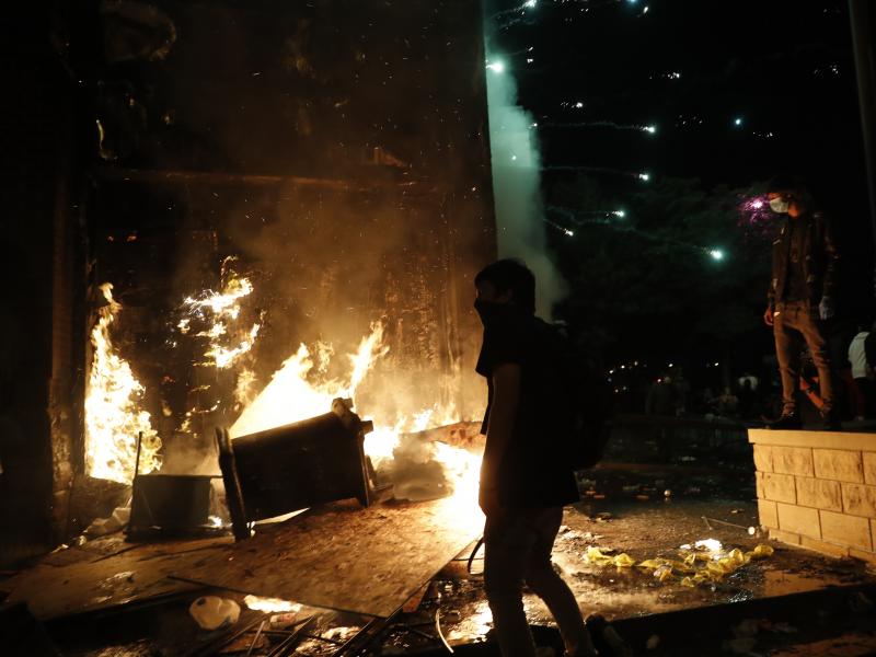 Protesters set fires at the 3rd Precinct of the Minneapolis Police Department, Thursday, May 28, 2020, in Minneapolis. Protests over the death of George Floyd, the black man who died in police custody, continued in Minneapolis for a third straight night. Protesters set fires at the 3rd Precinct of the Minneapolis Police Department, Thursday, May 28, 2020, in Minneapolis. Protests over the death of George Floyd, the black man who died in police custody, continued in Minneapolis for a third straight night.