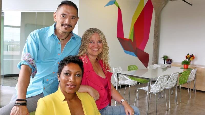 Rosemary Ugboajah (at front) with her company's leadership team, Alan Tse and Sheri Ellis. Rosemary Ugboajah (at front) with her company's leadership team, Alan Tse and Sheri Ellis.