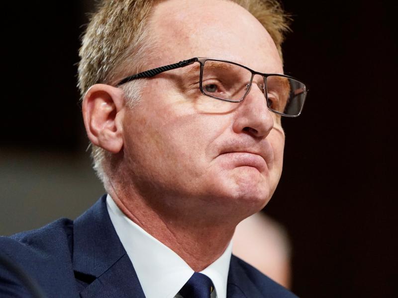 Acting Navy Secretary Thomas Modly testifies before a Senate hearing in December 2019. Acting Navy Secretary Thomas Modly testifies before a Senate hearing in December 2019.