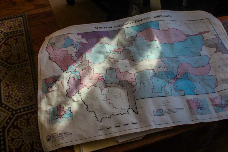 Joe Lamson, a Democrat on Montana's districting commission, is particularly fond of this map showing the state's legislative districts as drawn in the early 2000s. Lamson says Montana historian Harry Fritz called it, "The best map drawn in Montana since L Joe Lamson, a Democrat on Montana's districting commission, is particularly fond of this map showing the state's legislative districts as drawn in the early 2000s. Lamson says Montana historian Harry Fritz called it, "The best map drawn in Montana since L