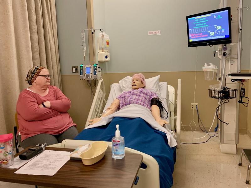 Belmont University's nursing program started hiring actors like Vickie James to help with their end-of-life simulations for students. Belmont University's nursing program started hiring actors like Vickie James to help with their end-of-life simulations for students.
