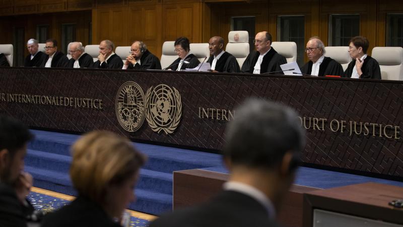 Presiding Judge Abdulqawi Ahmed Yusuf, fourth from right, reads the ruling. The panel said Myanmar must take steps to protect the Muslim minority, who "remain extremely vulnerable" after a brutal 2017 crackdown by the military. Presiding Judge Abdulqawi Ahmed Yusuf, fourth from right, reads the ruling. The panel said Myanmar must take steps to protect the Muslim minority, who "remain extremely vulnerable" after a brutal 2017 crackdown by the military.