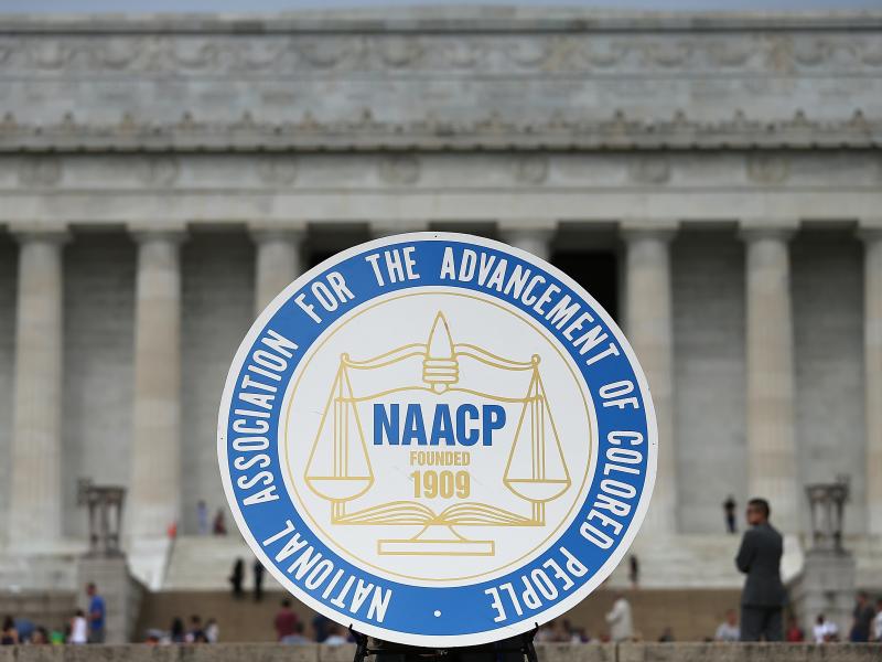 The NAACP is planning to relocate its headquarters to Washington, D.C. Here, the civil rights organization's logo is shown during a 2015 event in the city. The NAACP is planning to relocate its headquarters to Washington, D.C. Here, the civil rights organization's logo is shown during a 2015 event in the city.