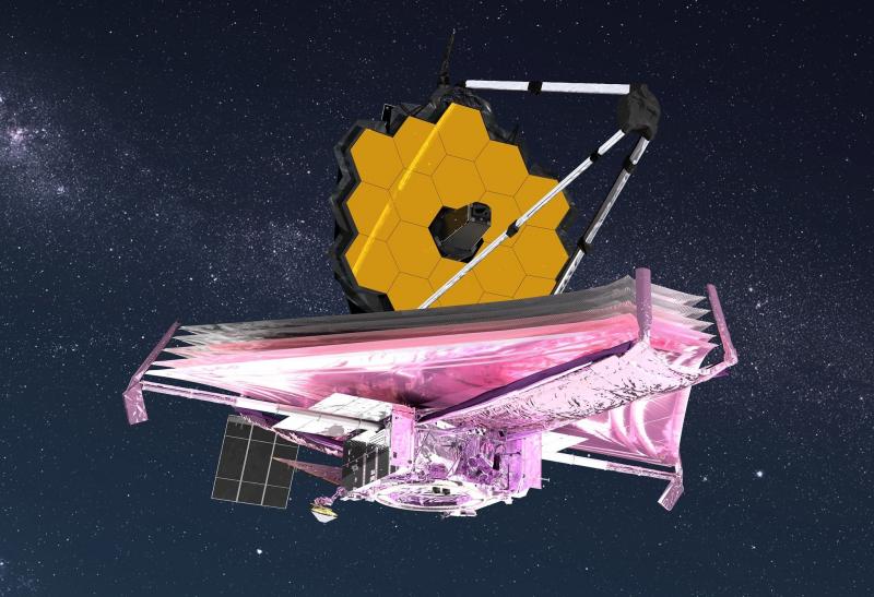 An artist's conception of the James Webb Space Telescope after it has unfolded in space. An artist's conception of the James Webb Space Telescope after it has unfolded in space.