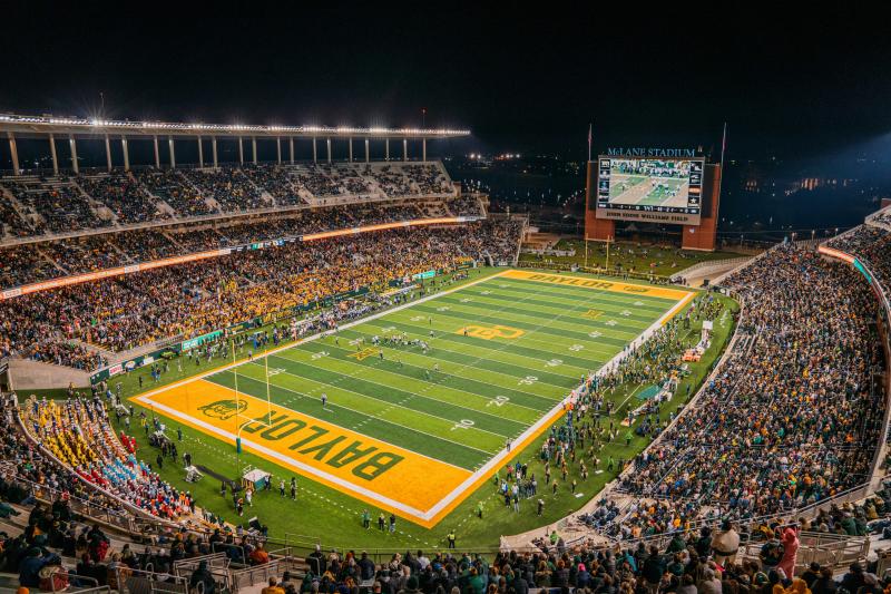 The Baylor Bears take on West Virginia Mountaineers at McLane Stadium on Oct. 31, 2019 in Waco, Texas. In a new report, the NCAA says the culture of sexual violence and a lack of accountability spanned the entire Baylor University campus — both inside a The Baylor Bears take on West Virginia Mountaineers at McLane Stadium on Oct. 31, 2019 in Waco, Texas. In a new report, the NCAA says the culture of sexual violence and a lack of accountability spanned the entire Baylor University campus — both inside a
