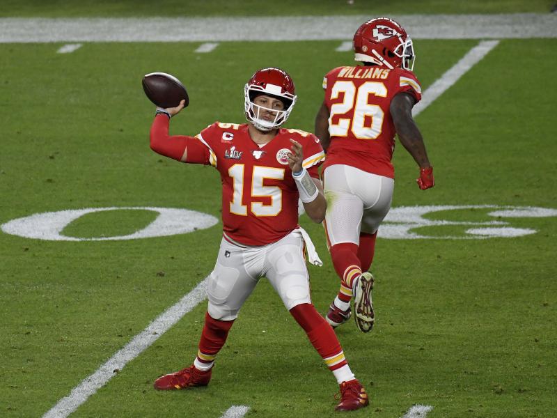 Patrick Mahomes (15) of the Kansas City Chiefs, shown here during a game in February, is one of the players speaking out on Twitter about the NFL's safety protocols. Patrick Mahomes (15) of the Kansas City Chiefs, shown here during a game in February, is one of the players speaking out on Twitter about the NFL's safety protocols.