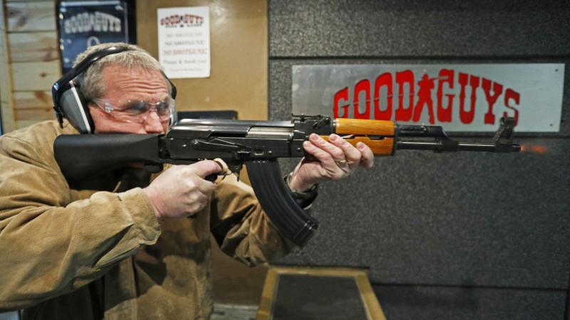 Vince Warner fires an AK-47 with a bump stock installed at Good Guys Gun and Range in Utah. A significant majority of Americans favor outlawing the attachment, according to the latest NPR/Ipsos poll. Vince Warner fires an AK-47 with a bump stock installed at Good Guys Gun and Range in Utah. A significant majority of Americans favor outlawing the attachment, according to the latest NPR/Ipsos poll.