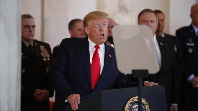 President Trump addresses the nation from the White House on the missile strike that Iran launched against air bases in Iraq last week. President Trump addresses the nation from the White House on the missile strike that Iran launched against air bases in Iraq last week.