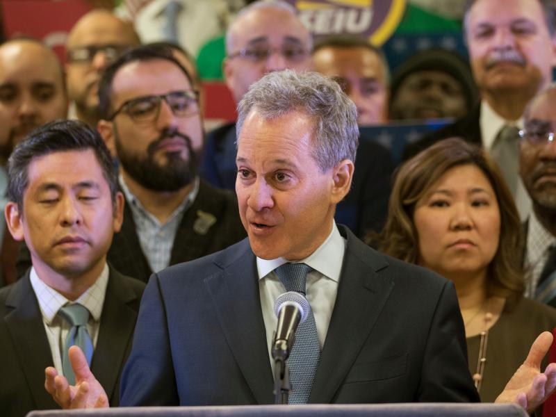 New York Attorney General Attorney General Eric Schneiderman speaks during a news conference in New York last month. He has resigned amid allegations that he physically abused four women with whom he was in relationships. New York Attorney General Attorney General Eric Schneiderman speaks during a news conference in New York last month. He has resigned amid allegations that he physically abused four women with whom he was in relationships.