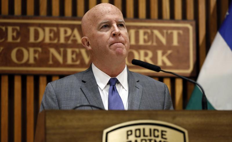 Police Commissioner James P. O'Neill announced Monday at New York City Police Department headquarters that the NYPD has fired Pantaleo for his role in Garner's death. Police Commissioner James P. O'Neill announced Monday at New York City Police Department headquarters that the NYPD has fired Pantaleo for his role in Garner's death.