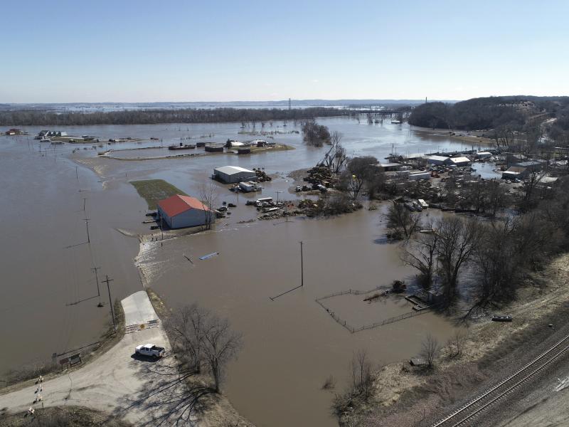 This Wednesday aerial photo shows flooding near the Platte River in in Plattsmouth, Neb., south of Omaha. This Wednesday aerial photo shows flooding near the Platte River in in Plattsmouth, Neb., south of Omaha.