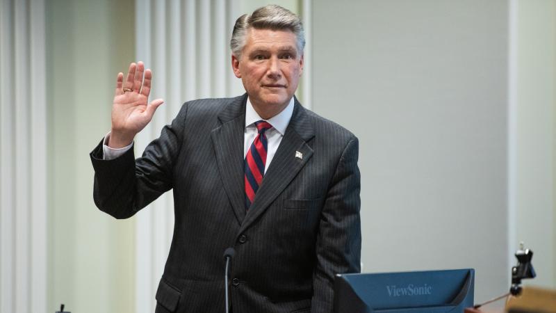 Mark Harris, Republican candidate in North Carolina's 9th Congressional District race, prepares to testify on Thursday, the fourth day of the State Board of Elections hearing. Mark Harris, Republican candidate in North Carolina's 9th Congressional District race, prepares to testify on Thursday, the fourth day of the State Board of Elections hearing.
