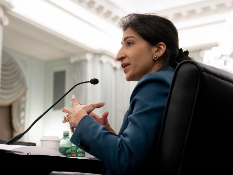 Federal Trade Commission chair Lina Khan is one of the most prominent progressive voices calling for more aggressive curbs on the dominance of big companies. Federal Trade Commission chair Lina Khan is one of the most prominent progressive voices calling for more aggressive curbs on the dominance of big companies.