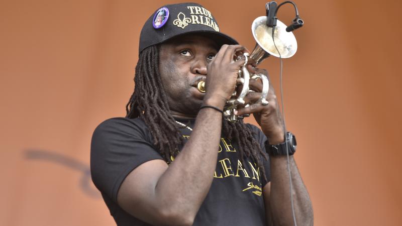 Shamarr Allen performs during the 2019 New Orleans Jazz & Heritage Festival 50th Anniversary at Fair Grounds Race Course on May 04, 2019 in New Orleans. Shamarr Allen performs during the 2019 New Orleans Jazz & Heritage Festival 50th Anniversary at Fair Grounds Race Course on May 04, 2019 in New Orleans.
