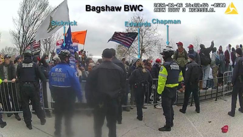 The Department of Justice released videos depicting the alleged assault on Capitol Police Officer Brian Sicknick and other members of law enforcement during the Jan. 6 attack on the U.S. Capitol. The Department of Justice released videos depicting the alleged assault on Capitol Police Officer Brian Sicknick and other members of law enforcement during the Jan. 6 attack on the U.S. Capitol.