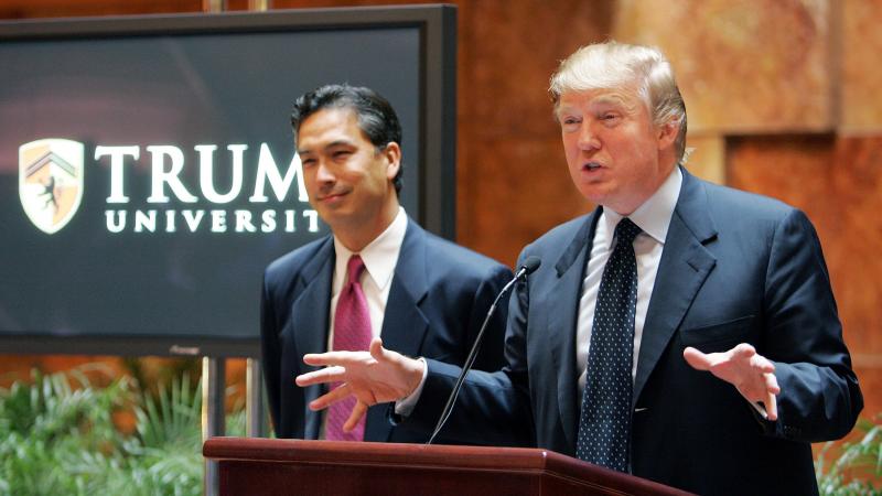 Donald Trump at a 2005 news conference about Trump University. Now, the New York attorney general says Trump has agreed to a $25 million settlement with over 6,000 plaintiffs who said the university had defrauded them. Donald Trump at a 2005 news conference about Trump University. Now, the New York attorney general says Trump has agreed to a $25 million settlement with over 6,000 plaintiffs who said the university had defrauded them.