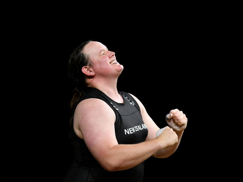 New Zealand weightlifter Laurel Hubbard celebrates completing a lift at the 2018 Commonwealth Games in Australia. Hubbard has been named to New Zealand's team at the Tokyo Olympics, making her the first openly transgender competitor at the Olympics. New Zealand weightlifter Laurel Hubbard celebrates completing a lift at the 2018 Commonwealth Games in Australia. Hubbard has been named to New Zealand's team at the Tokyo Olympics, making her the first openly transgender competitor at the Olympics.