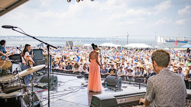 Allison Russell, center, performs during day five of the 2021 Newport Folk Festival on July 27, 2021 in Newport, R.I. Allison Russell, center, performs during day five of the 2021 Newport Folk Festival on July 27, 2021 in Newport, R.I.