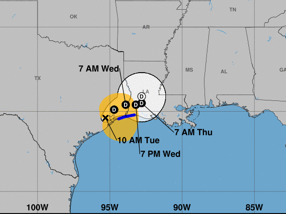 Nicholas will slow to a crawl as it passes over Louisiana from Texas, the National Hurricane Center says. Nicholas will slow to a crawl as it passes over Louisiana from Texas, the National Hurricane Center says.