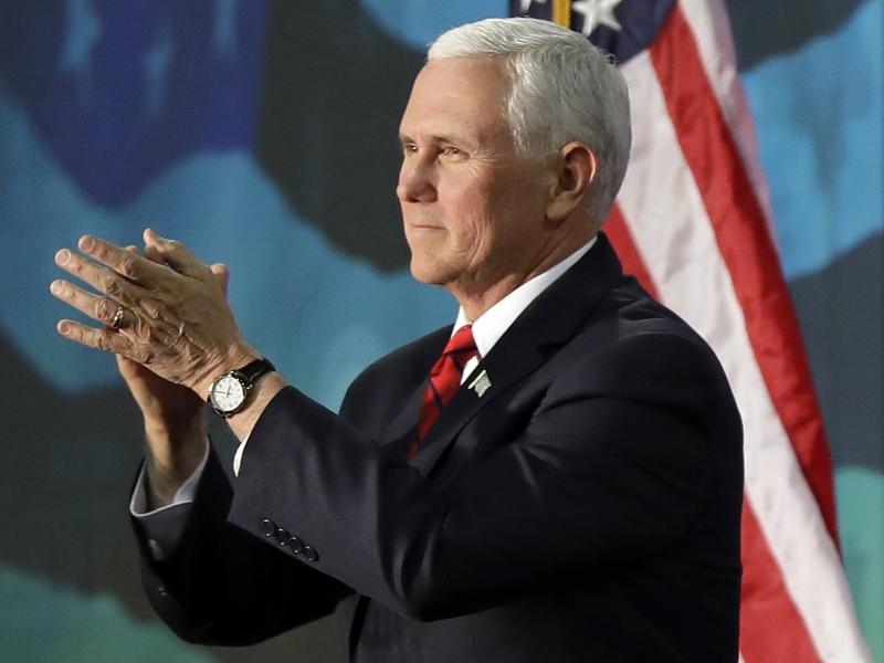 Vice President Pence will deliver the keynote address at the annual NRA convention in Dallas on Friday in front of an audience that won't be carrying any guns. Vice President Pence will deliver the keynote address at the annual NRA convention in Dallas on Friday in front of an audience that won't be carrying any guns.