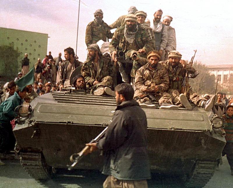 Security forces from the anti-Taliban Northern Alliance enter Kabul on Nov. 13, 2001. Security forces from the anti-Taliban Northern Alliance enter Kabul on Nov. 13, 2001.