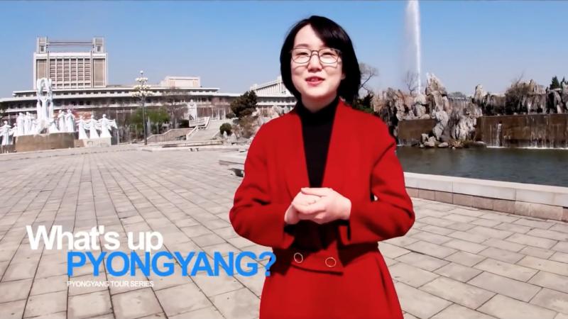 A woman named Un A leads viewers on a tour of the North Korean capital, Pyongyang, in a recent YouTube video. "Every building in Pyongyang is going through general cleaning to shake off winter dust," she says in English. A woman named Un A leads viewers on a tour of the North Korean capital, Pyongyang, in a recent YouTube video. "Every building in Pyongyang is going through general cleaning to shake off winter dust," she says in English.