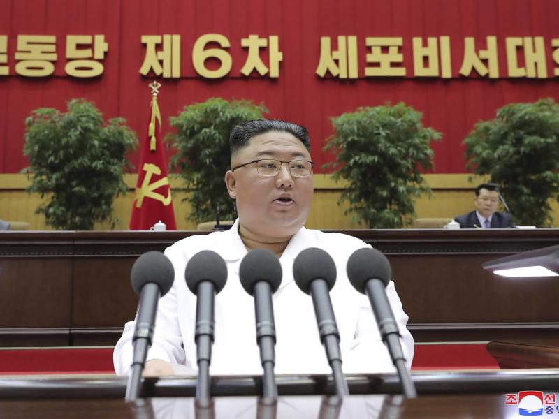 North Korean leader Kim Jong Un delivers a speech in Pyongyang on April 8. On Sunday, the North Korean government said President Biden made a "big blunder" last week when he called North Korea's and Iran's nuclear programs a security threat. North Korean leader Kim Jong Un delivers a speech in Pyongyang on April 8. On Sunday, the North Korean government said President Biden made a "big blunder" last week when he called North Korea's and Iran's nuclear programs a security threat.