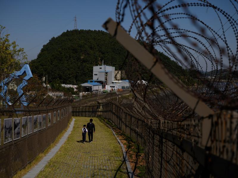 A North Korean man defected to South Korea by hopping a fence along the Demilitarized Zone separating the two countries. A North Korean man defected to South Korea by hopping a fence along the Demilitarized Zone separating the two countries.
