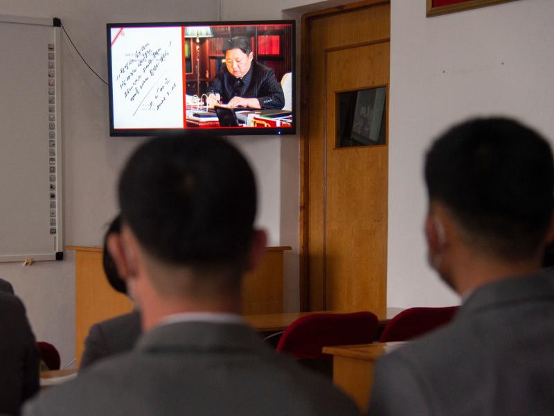 In this photo taken in Pyongyang, North Korea, on March 25, 2022, students of the Pyongyang Jang Chol Gu University of Commerce watch footage of North Korean leader Kim Jong-Un along with news of the previous day's launch of the Hwasong-17 missile — Pyo In this photo taken in Pyongyang, North Korea, on March 25, 2022, students of the Pyongyang Jang Chol Gu University of Commerce watch footage of North Korean leader Kim Jong-Un along with news of the previous day's launch of the Hwasong-17 missile — Pyo