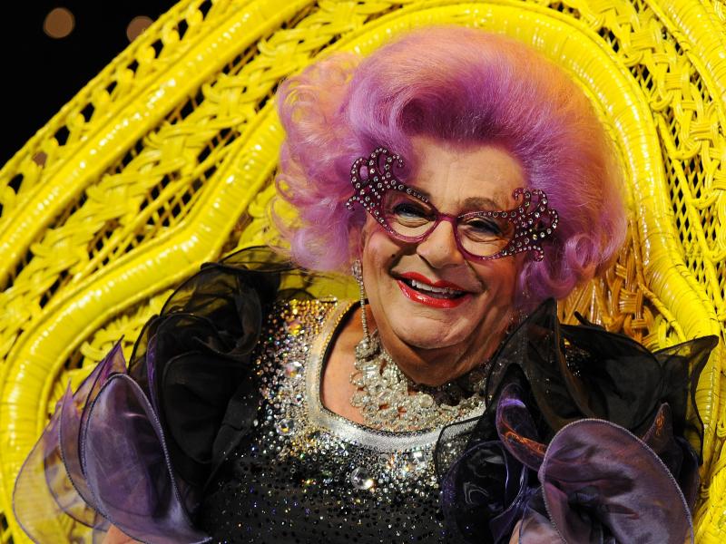 Australian comedian Barry Humphries as legendary housewife Dame Edna Everage appears at a press conference in Sydney on July 5, 2012. Australian comedian Barry Humphries as legendary housewife Dame Edna Everage appears at a press conference in Sydney on July 5, 2012.