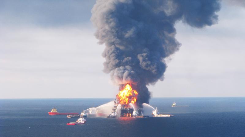 Boats battle a fire at the offshore oil rig Deepwater Horizon on April 21, 2010. On Thursday, the Interior Department released what it called "the most significant safety and environmental protection reforms the Interior Department has undertaken since De Boats battle a fire at the offshore oil rig Deepwater Horizon on April 21, 2010. On Thursday, the Interior Department released what it called "the most significant safety and environmental protection reforms the Interior Department has undertaken since De