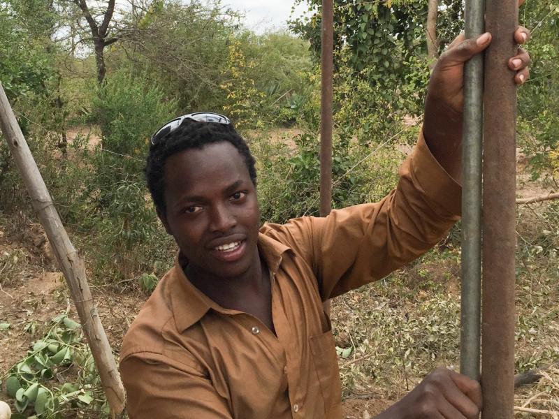 On Friday, 22-year-old Joel Kitele plans to take his first shower ever in a stall he built for himself. The power source: Kenya's electrical grid. On Friday, 22-year-old Joel Kitele plans to take his first shower ever in a stall he built for himself. The power source: Kenya's electrical grid.