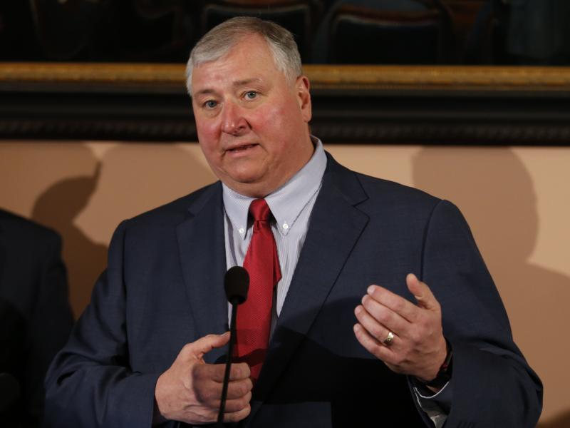 Ohio House Speaker Larry Householder was arrested on Tuesday morning, hours ahead of a planned announcement of a $60 million bribe investigation by federal prosecutors. Householder is seen here in March 2019. Ohio House Speaker Larry Householder was arrested on Tuesday morning, hours ahead of a planned announcement of a $60 million bribe investigation by federal prosecutors. Householder is seen here in March 2019.