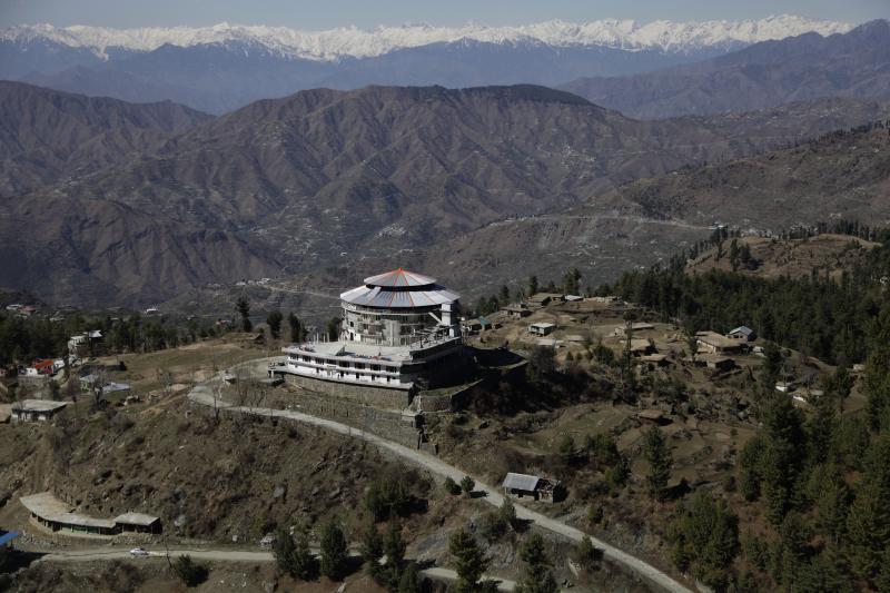 A view of the luxury Frontier Tower Hotel, built near the ski resort on a Swat Valley peak. Residents often describe their region as the Switzerland of Pakistan because of these views. A view of the luxury Frontier Tower Hotel, built near the ski resort on a Swat Valley peak. Residents often describe their region as the Switzerland of Pakistan because of these views.