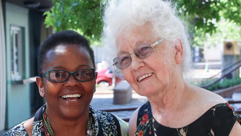 Leslye Huff, 66, and Mary Ostendorf, 79, in Cleveland, where they recorded their StoryCorps interview. Leslye Huff, 66, and Mary Ostendorf, 79, in Cleveland, where they recorded their StoryCorps interview.