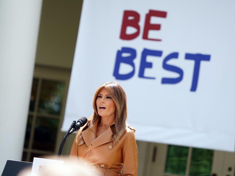 First lady Melania Trump speaks about her "Be Best" initiative during an event in the Rose Garden of the White House on May 7. First lady Melania Trump speaks about her "Be Best" initiative during an event in the Rose Garden of the White House on May 7.