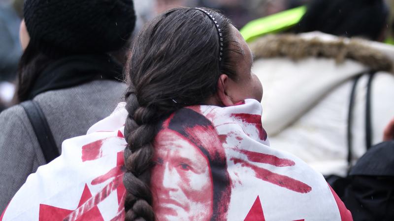 A First Nations rally participant in Toronto, Canada, December 2012. A First Nations rally participant in Toronto, Canada, December 2012.