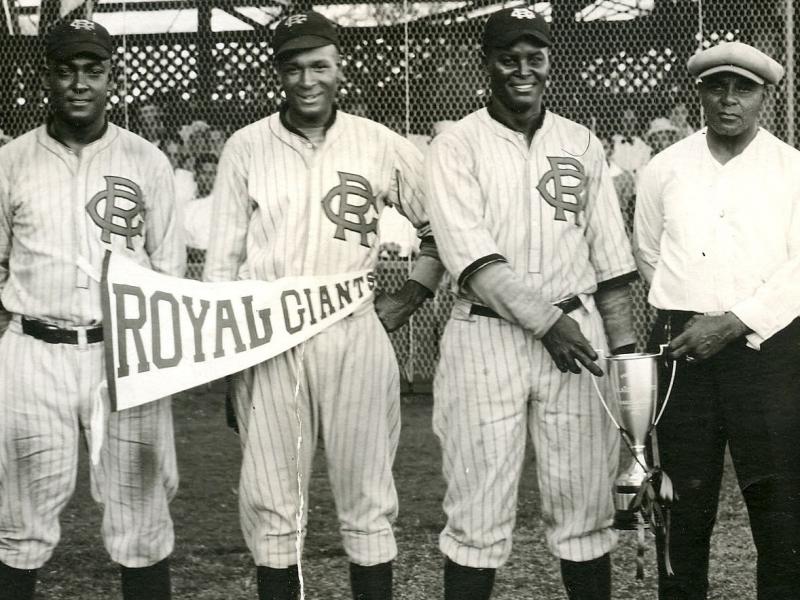 Pictured from left to right: catcher O'Neal Pullen, pitcher Ajay Johnson, shortstop Biz Mackey and manager Lonnie Goodwin Pictured from left to right: catcher O'Neal Pullen, pitcher Ajay Johnson, shortstop Biz Mackey and manager Lonnie Goodwin