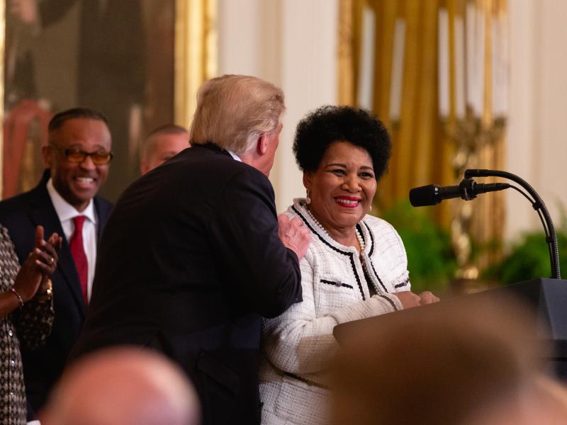 President Trump commuted the sentence of and later pardoned Alice Marie Johnson, who had received a life term in a drug case. President Trump commuted the sentence of and later pardoned Alice Marie Johnson, who had received a life term in a drug case.