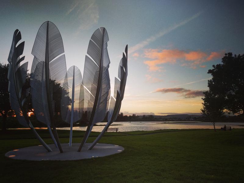 The Kindred Spirits sculpture in Midleton, County Cork, Ireland, pays tribute to a gift from the Choctaw nation to help during the 19th century potato famine. Ireland paid it back with donations to the Navajo and Hopi nations to help them during the pande The Kindred Spirits sculpture in Midleton, County Cork, Ireland, pays tribute to a gift from the Choctaw nation to help during the 19th century potato famine. Ireland paid it back with donations to the Navajo and Hopi nations to help them during the pande