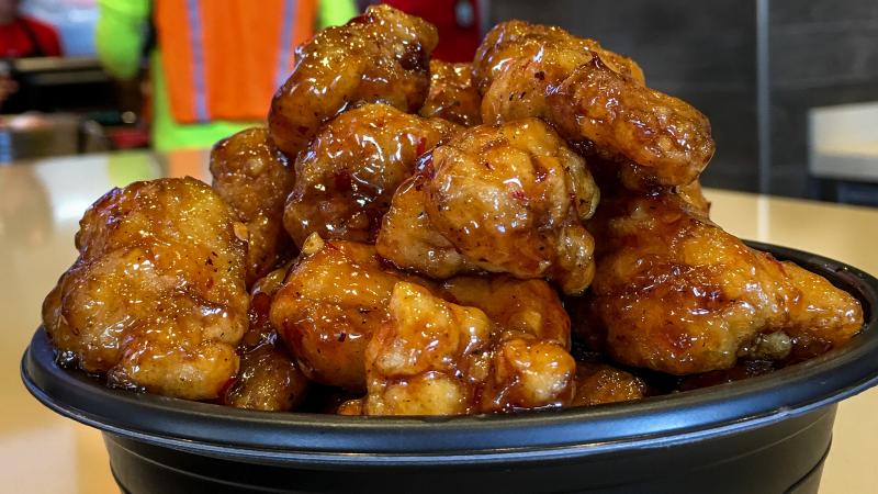 Panda Express came up with the recipe for Orange Chicken 30 years ago today. It's the company's signature dish and top seller. Panda Express came up with the recipe for Orange Chicken 30 years ago today. It's the company's signature dish and top seller.