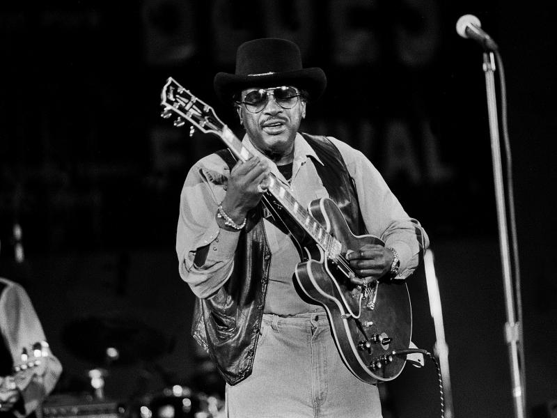 American Blues musician Otis Rush at the Petrillo Band Shell, Chicago, Illinois, June 3, 1995. American Blues musician Otis Rush at the Petrillo Band Shell, Chicago, Illinois, June 3, 1995.