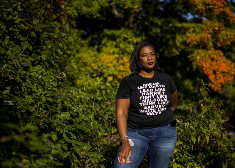 Tanisha Long founded an unofficial Black Lives Matters chapter in Pittsburgh. She is actively campaigning for Joe Biden to win Pennsylvania, a key swing state in the election. Tanisha Long founded an unofficial Black Lives Matters chapter in Pittsburgh. She is actively campaigning for Joe Biden to win Pennsylvania, a key swing state in the election.